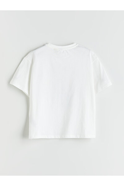 LC Waikiki Lányoknak készült nyakú, nyomott póló és rövidnadrág