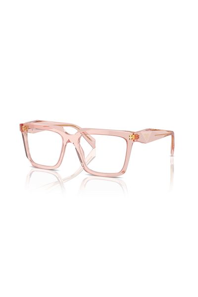 Prada Woman Rectangle Eyeglasses- Pr A19v - Lense Size:52mm - Transparent Peach