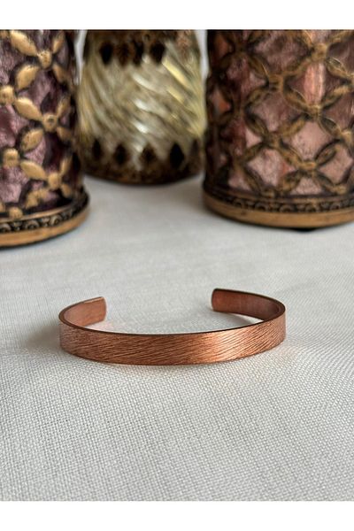 Kehribar Sarayı Free Pattern Natural Pure Copper Thick Bracelet