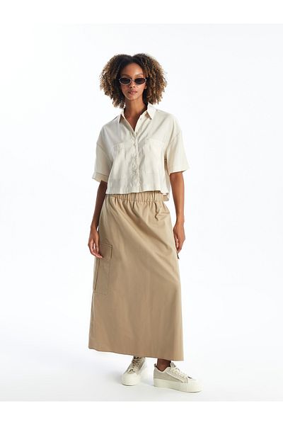 LC Waikiki Straight A-Line Women's Skirt with Elastic Waist