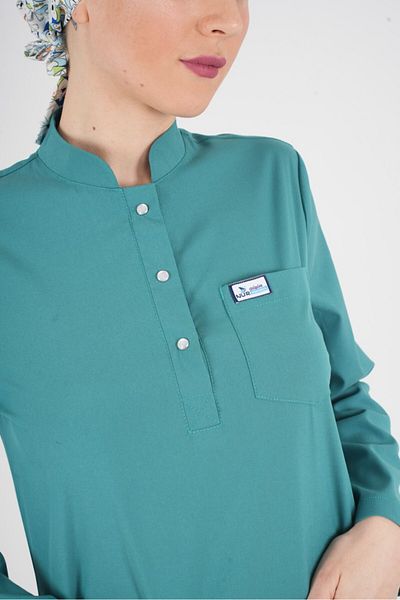 Nur Medikal Giyim Culoarea verde chirurgicală Sakura Model Hijab Doctor Asistentă Scrubs Uniforme Team
