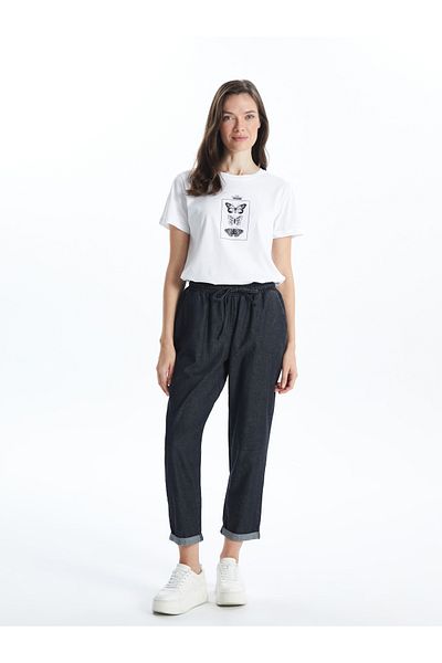 LC Waikiki Tricou de damă cu imprimeu cu gât crew