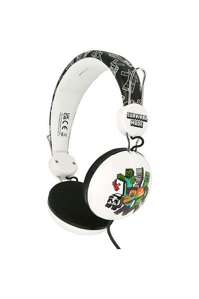 OTL OTL Technologies MINECRAFT DOME Stereo Headphones, 3.5mm Jack (White/Black)
