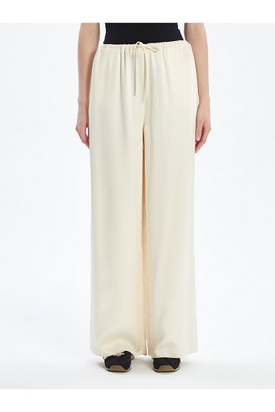 LC Waikiki Satin Women's Trousers with Elastic Waist