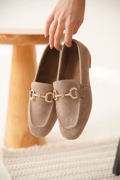 stoneclass Women's Suede Ballerina Elegant Buckle Detailed Top Quality Lightweight Comfortable Orthopedic