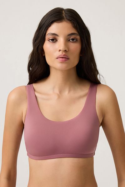 Los Ojos Top sport cu guler pătrat burgundy