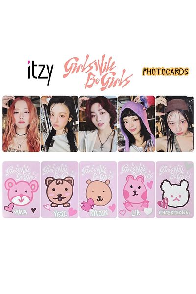 Kpop Dünyasi Itzy'' Girls Will Be Girls'' Trading Card Photocards