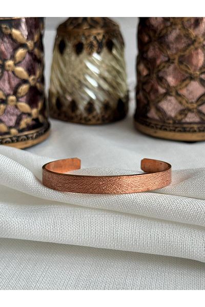 Kehribar Sarayı 100% Pure Copper Patterned Thick Bracelet