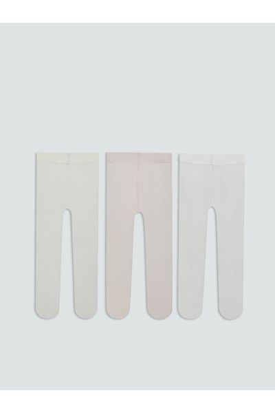 LC Waikiki Basic Baby Girl Pantyhose 3-Piece