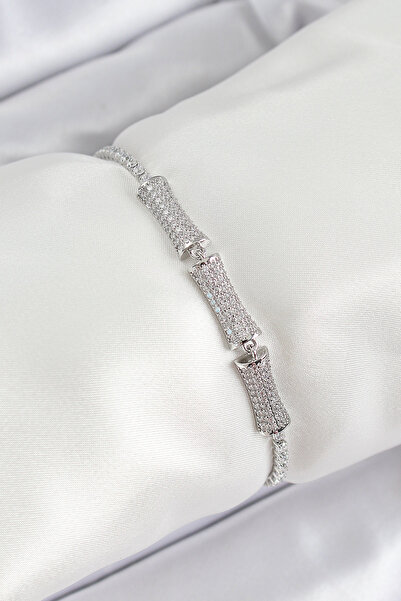 callerrons accessories Brass Silver Color Zircon Stone Bone Model Women's Bra...