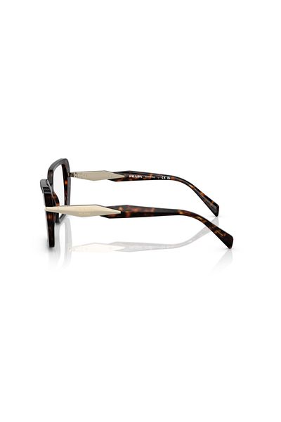 Prada Woman Pillow Eyeglasses- Pr 03zv - Lense Size:53mm - Black/yellow Marble