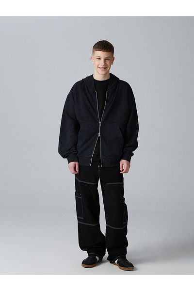 LC Waikiki Мъжки суитшърт с качулка и цип