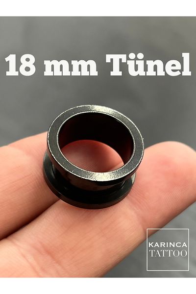 Karınca Piercing Black 18 mm Tunnel Piercing Ear Tunnel