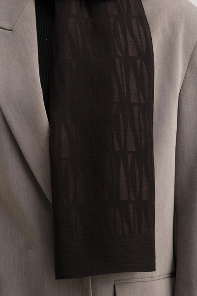 Armine Lyocell Silk Shawl 1002-3 Striped Pattern Black-31
