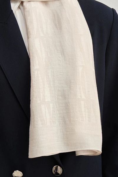 Armine Lyocell Silk Shawl 1002-3 Striped Pattern Cream-1113-7