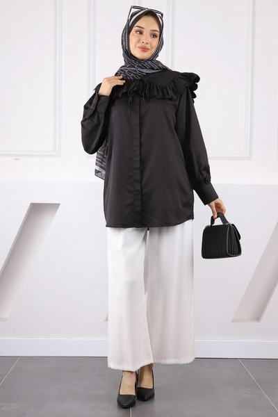 İmajButik Πουκάμισο με λεπτομέρεια μαύρης γιακά