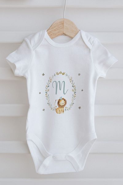 Tuğba Kuğu 3-Piece Baby Body - Little Lion Series - Letter m