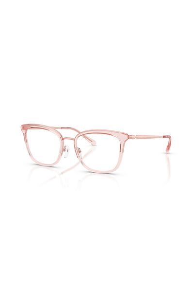 Michael Kors Woman Square Eyeglasses- Mk 3032 - Lense Size:51mm - Rose Gold/pink Transparent