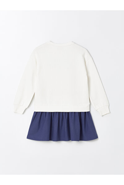 LC Waikiki Μακρυμάνικο κοριτσίστικο φόρεμα με λαιμόκοψη