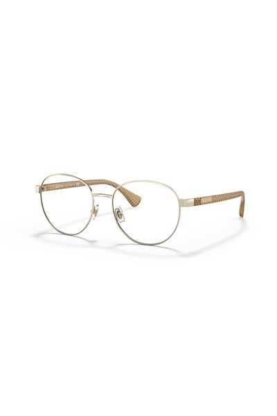 Ralph Woman Round Eyeglasses- Ra 6050 - Lense Size:51mm - Shiny Pale Gold