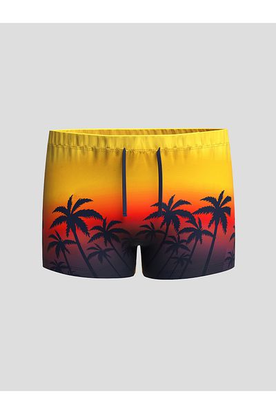LC Waikiki Printed Boys' Swimming Shorts with Elastic Waist