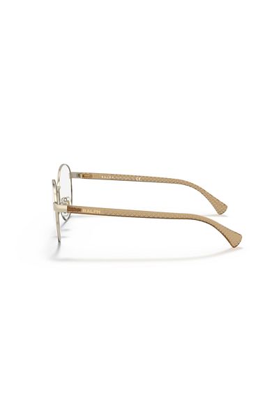 Ralph Woman Round Eyeglasses- Ra 6050 - Lense Size:51mm - Shiny Pale Gold