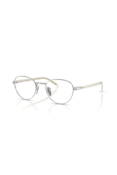 Prada Woman Round Eyeglasses- Pr B53v - Lense Size:51mm - Pale Gold