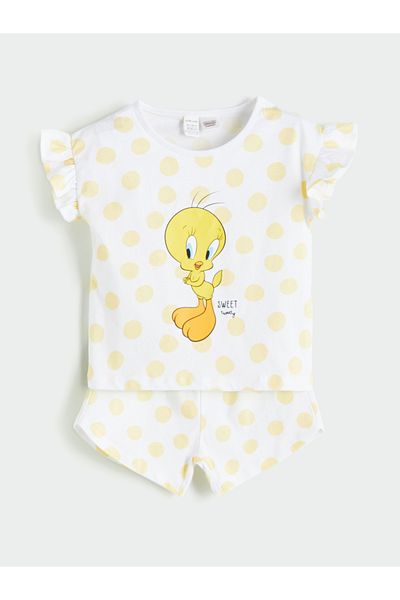 LC Waikiki Tweety Printed Girl's Blouse and Shorts 2-Pack
