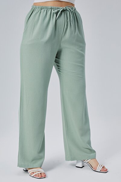Symirna Viscose Linen Blended Woven Women's Trousers