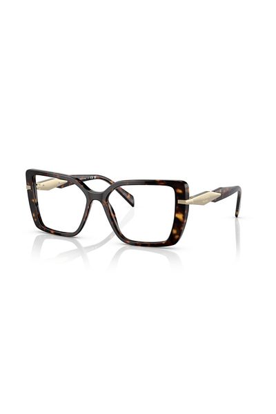 Prada Woman Pillow Eyeglasses- Pr 03zv - Lense Size:53mm - Black/yellow Marble