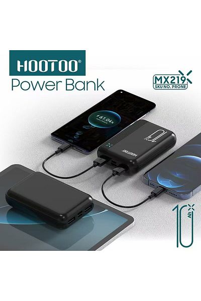 HooToo HOTO MX219 Power Bank – 3-in-1 Palm-Sized 10,000mAh Portable Charger with 22.5W SuperCharge