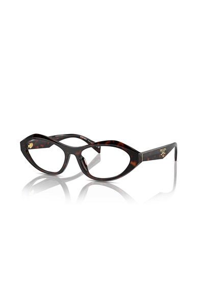 Prada Woman Irregular Eyeglasses- Pr A21v - Lense Size:53mm - Root Tortoise