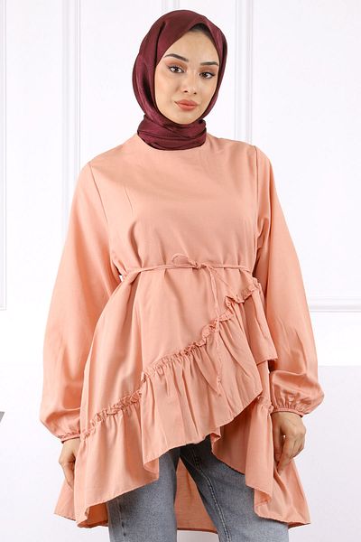 İmajButik Salmon Skirt Layered Ruffle Tunic