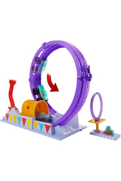 mattel Disney Cars On The Road Playset, Showtime Loop with Ivy Monster Truck, Launcher and Moving Target