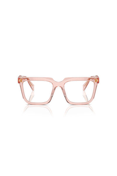 Prada Woman Rectangle Eyeglasses- Pr A19v - Lense Size:52mm - Transparent Peach