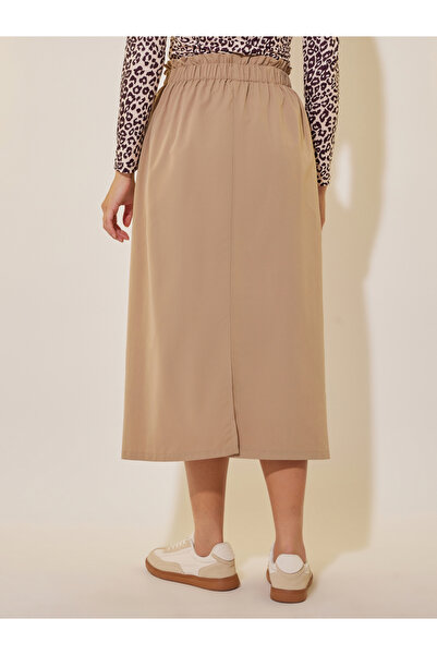 Take Two By Styli Solid High Rise Midi Skirt