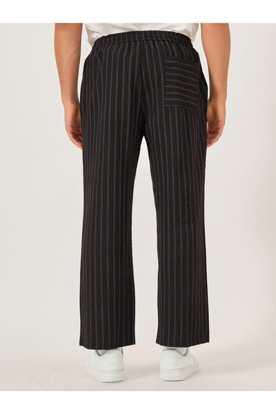 Take Two By Styli Striped Mid Rise Wide Leg Pants with Pockets