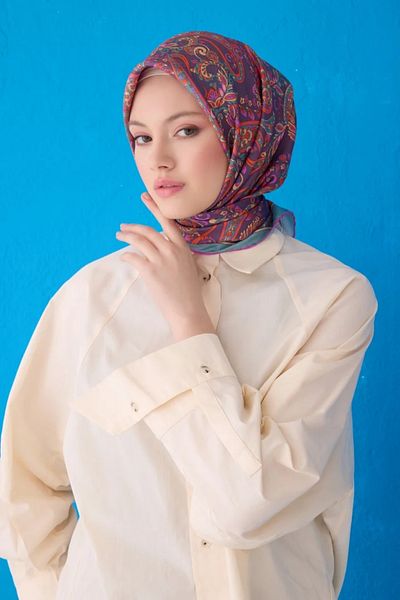 Belli Twill μεταξωτό μαντίλι 4101D Ethnic Pattern Πολύχρωμο 15