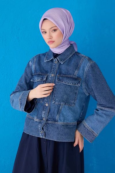 Belli Μεταξωτό μαντίλι Twill 4104D Γεωμετρικό σχέδιο λιλά
