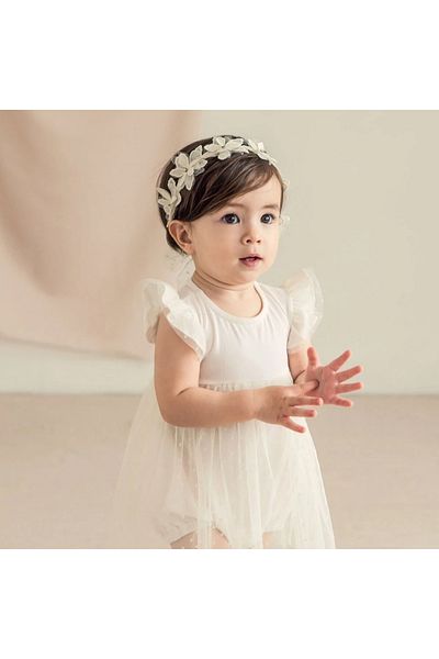 GlassySKY Stylish Princess Style Floral Lace Headband for Girls - Comfortable Elastic