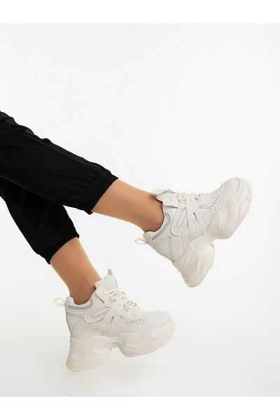 Kalapod Pantofi sport dama bej din piele ecologica si material textil Vermilia