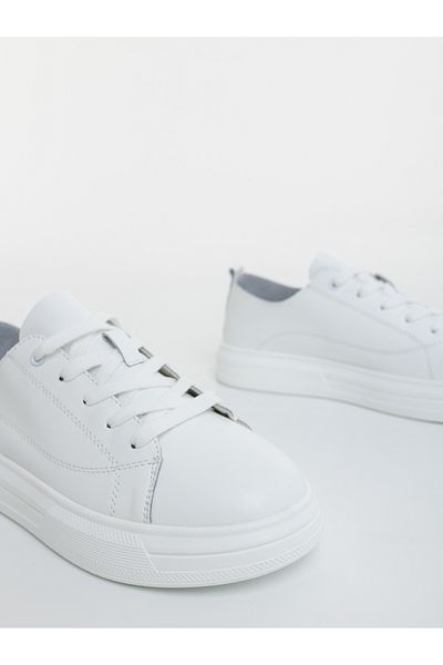 Kalapod Women's white sports shoes made of natural leather Vedora