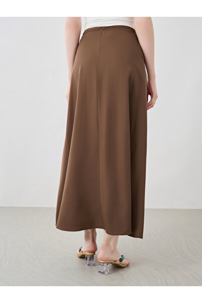 Take Two By Styli Solid Front Pleated Detail Maxi Skirts
