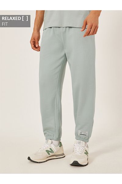 Styli Mid Rise Relaxed Fit Joggers with Badge Detail