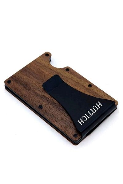 huitich Wooden Minimalist Wallet for Men