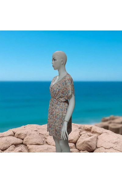 LEX Women's Pareo Dress with Color and Pattern, Can Be Used Everyday and on the Beach Standard Size
