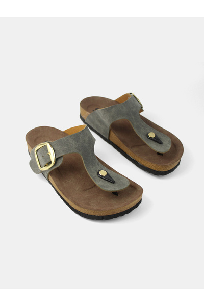 MAGGIO Khaki Flip Flops Comfortable Sole Women's Slippers