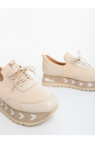 Kalapod Pantofi sport dama bej din piele ecologica si material textil Selestia