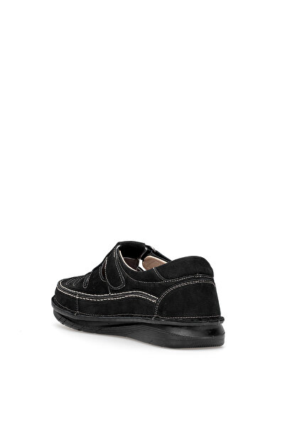 Ayakkabı Fuarı Elit ERLSN2623N Ανδρικά Ορθοπεδικά Παπούτσια Casual από γνήσιο δέρμα Μαύρα