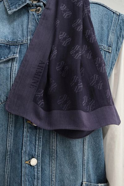 Armine Lyocell Silk Shawl 1 Monogram Morcivert-3293